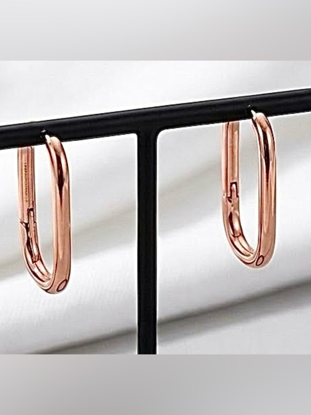 14k-gold-plated Rose Gold women’s 24mm hoop earrings hypoallergenic - CLEARANCE!